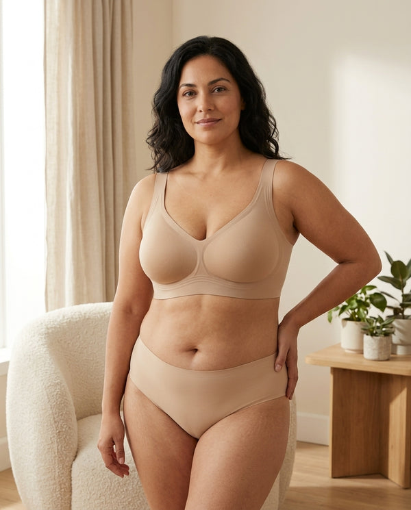 Femme portant un soutien-gorge Underskin